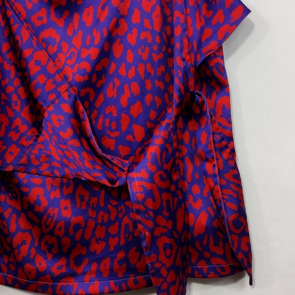 Sincerely Jules Animal Print Faux Wrap Skirt Women's L Purple Retro 90s Y2K - Picture 8 of 10